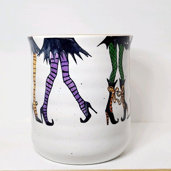 Halloween Coffee Mug Cobwebs and Cauldrons Squad Ghouls Large Cup EUC, Witch - Picture 2 of 6